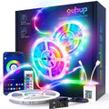 50 FT Bluetooth LED Strip Lights for Bedroom - Color Changing Light Strip with Music Synchronization, Mobile App Control, and IR Remote (App + Remote + Microphone)
