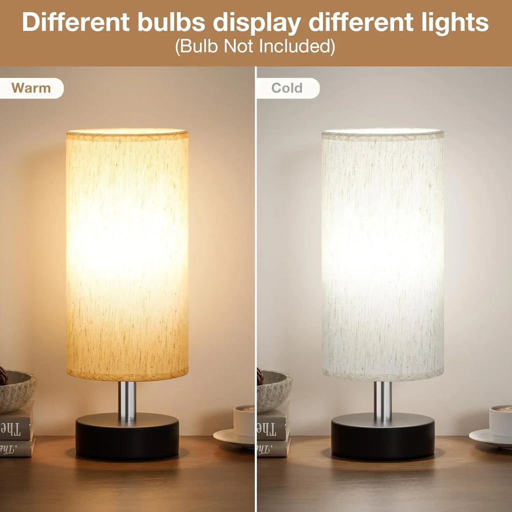 Set of 2 Minimalist Small Table Lamps for Bedroom and Office Use - Ideal for Nightstands, Reading Rooms, Kids' Rooms, Living Rooms, and Dorms